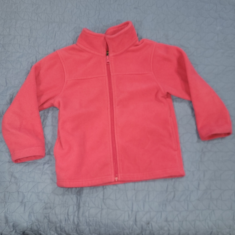 BASS PRO SHOPS Dark Pink Fleece Little Girl Zip Up Jacket XS